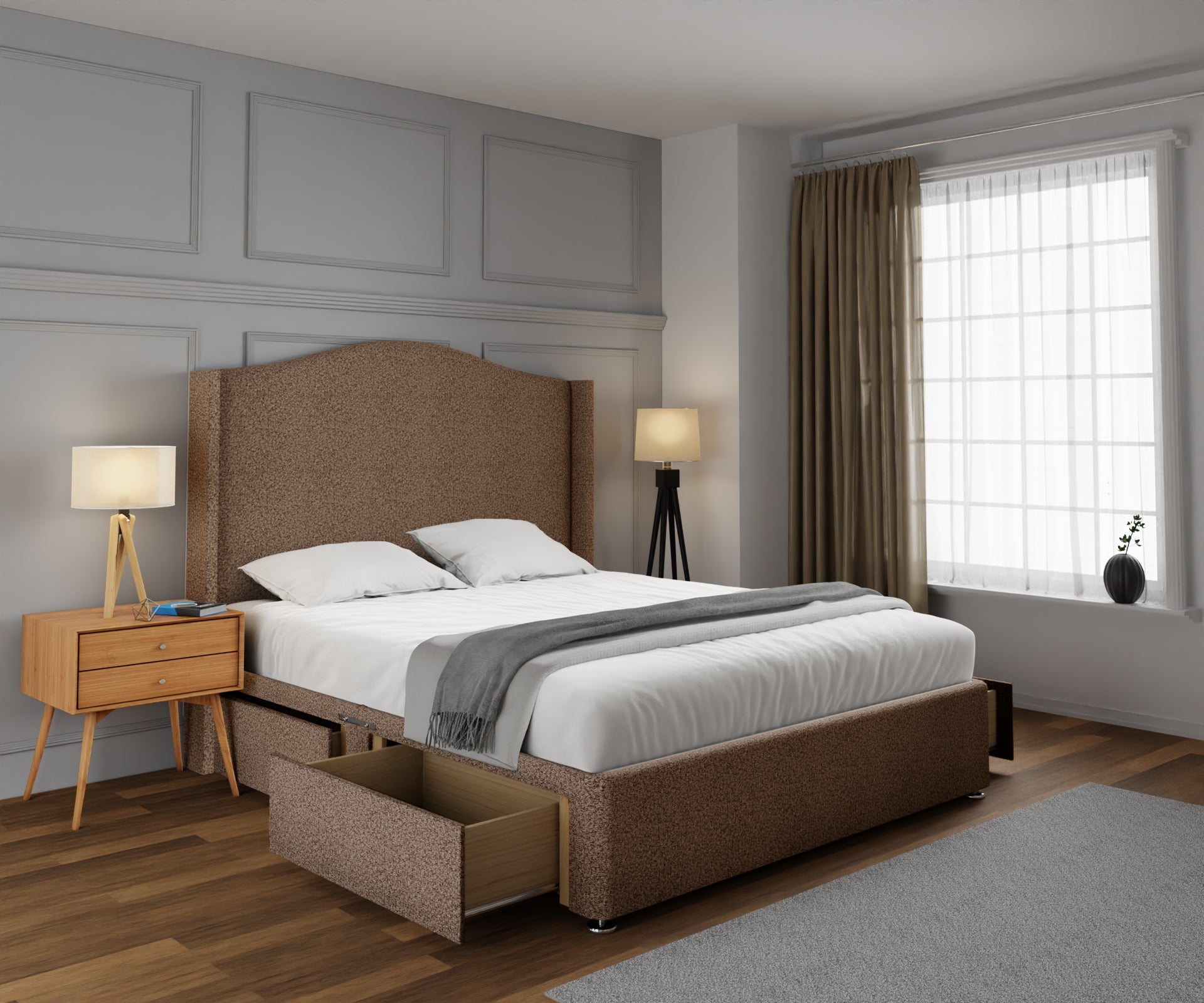 Arabella Winged Divan Bed Set