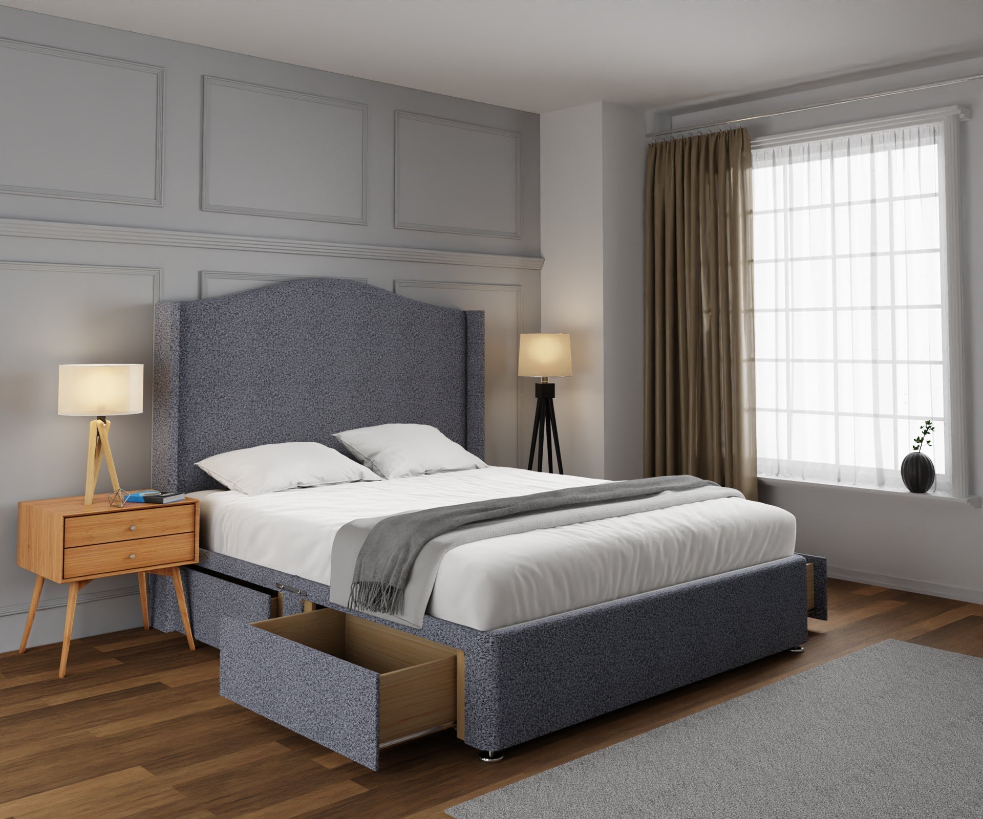 Arabella Winged Divan Bed Set