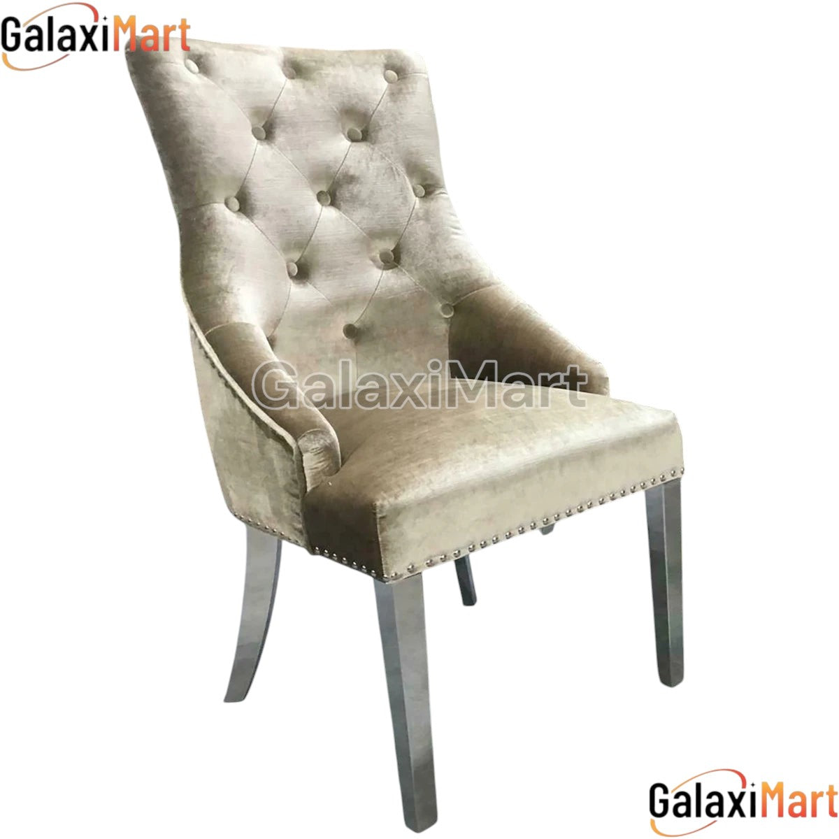 Bologna 130cm Round Mixed Brown Marble Dining Table with Mink Plain Back Ring Knocker Velvet Dining Chairs