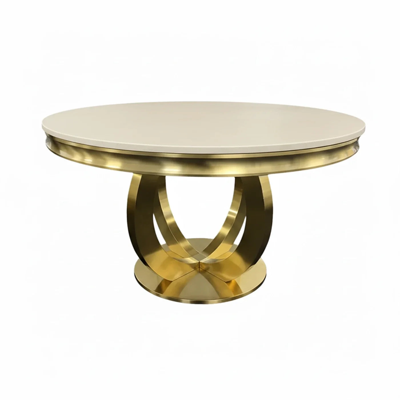 Chelsea Gold Round Marble Dining Table