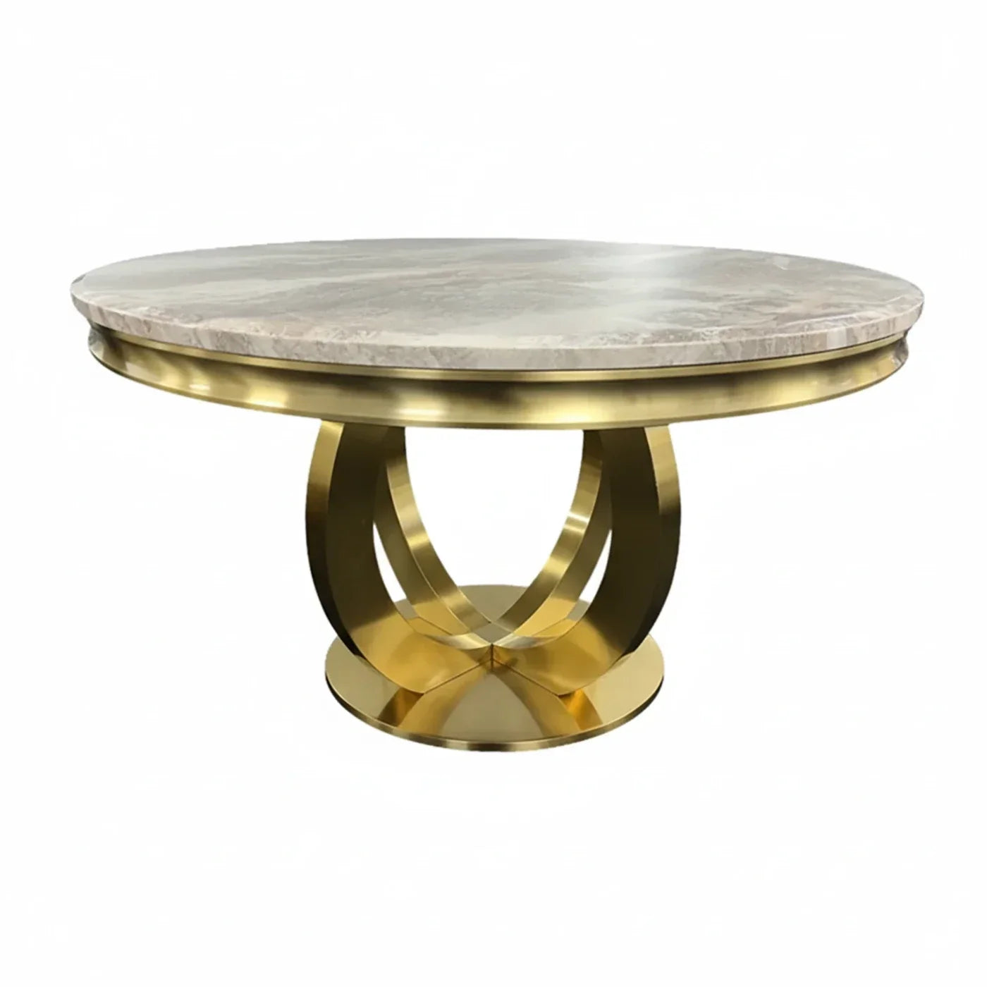 Chelsea Gold Round Marble Dining Table