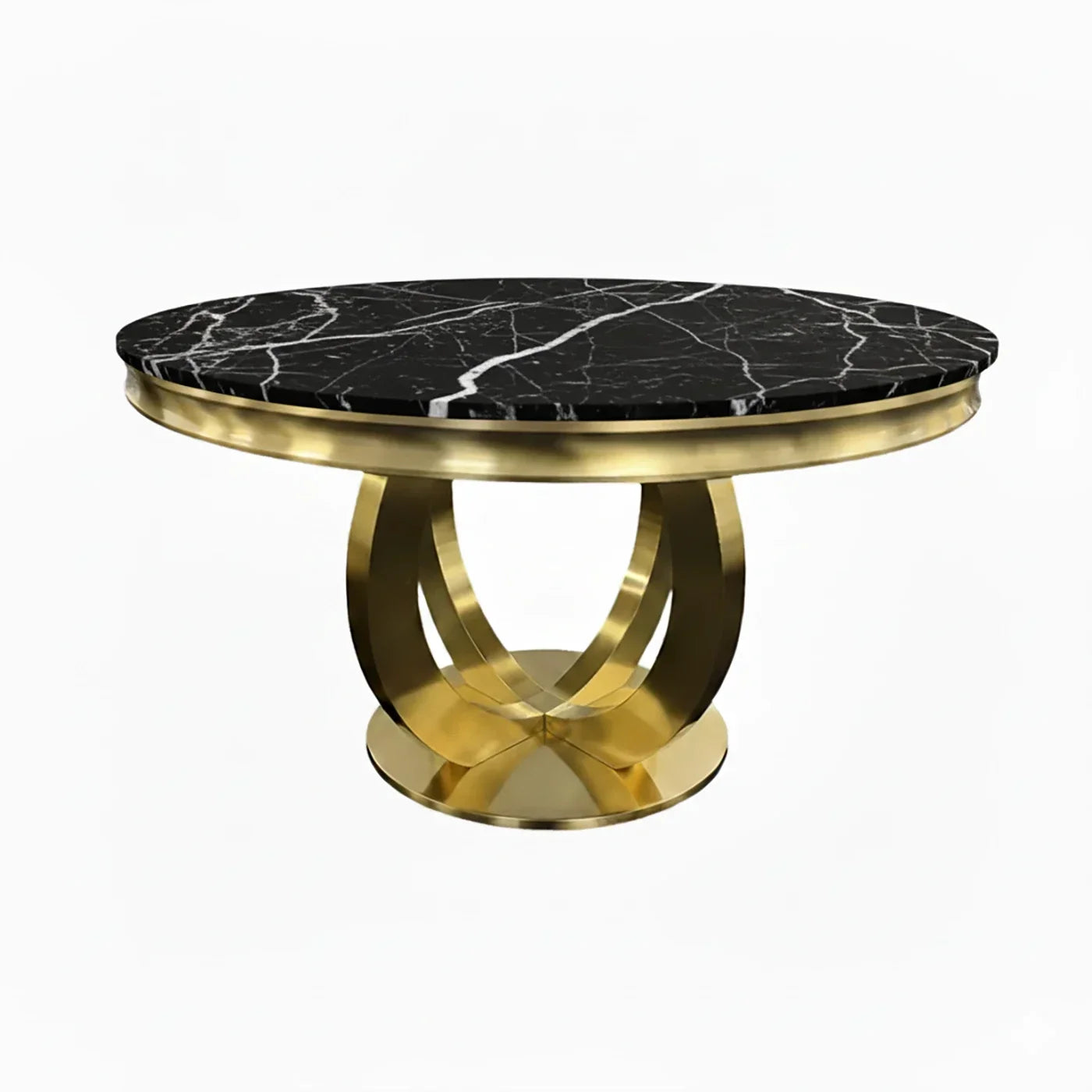 Chelsea Gold Round Marble Dining Table
