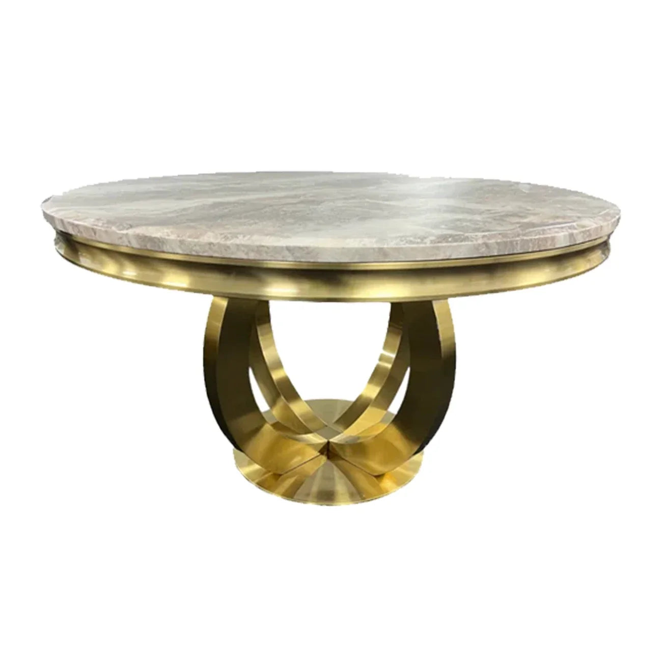 Chelsea Gold Round Marble Dining Table