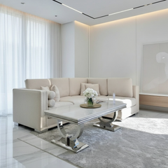 Arianna Light Grey Marble Coffee Table