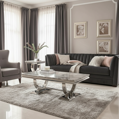 Arianna Light Grey Marble Coffee Table