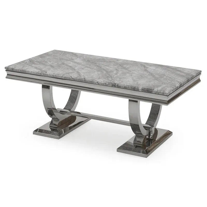 Arianna Grey Marble Dining Table 1.5m/1.8m/2m With Tuscany Dining Chairs