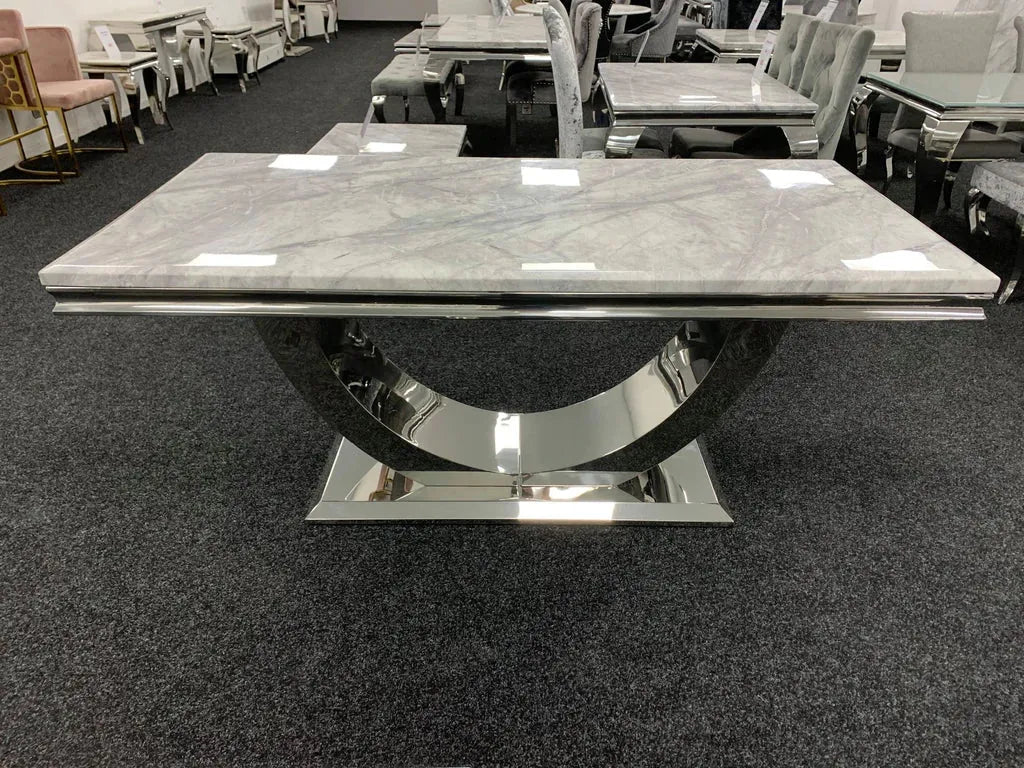 Ariel Black Marble Dining Table with Lasco Velvet Dining Chairs – Modern Luxury Dining Set