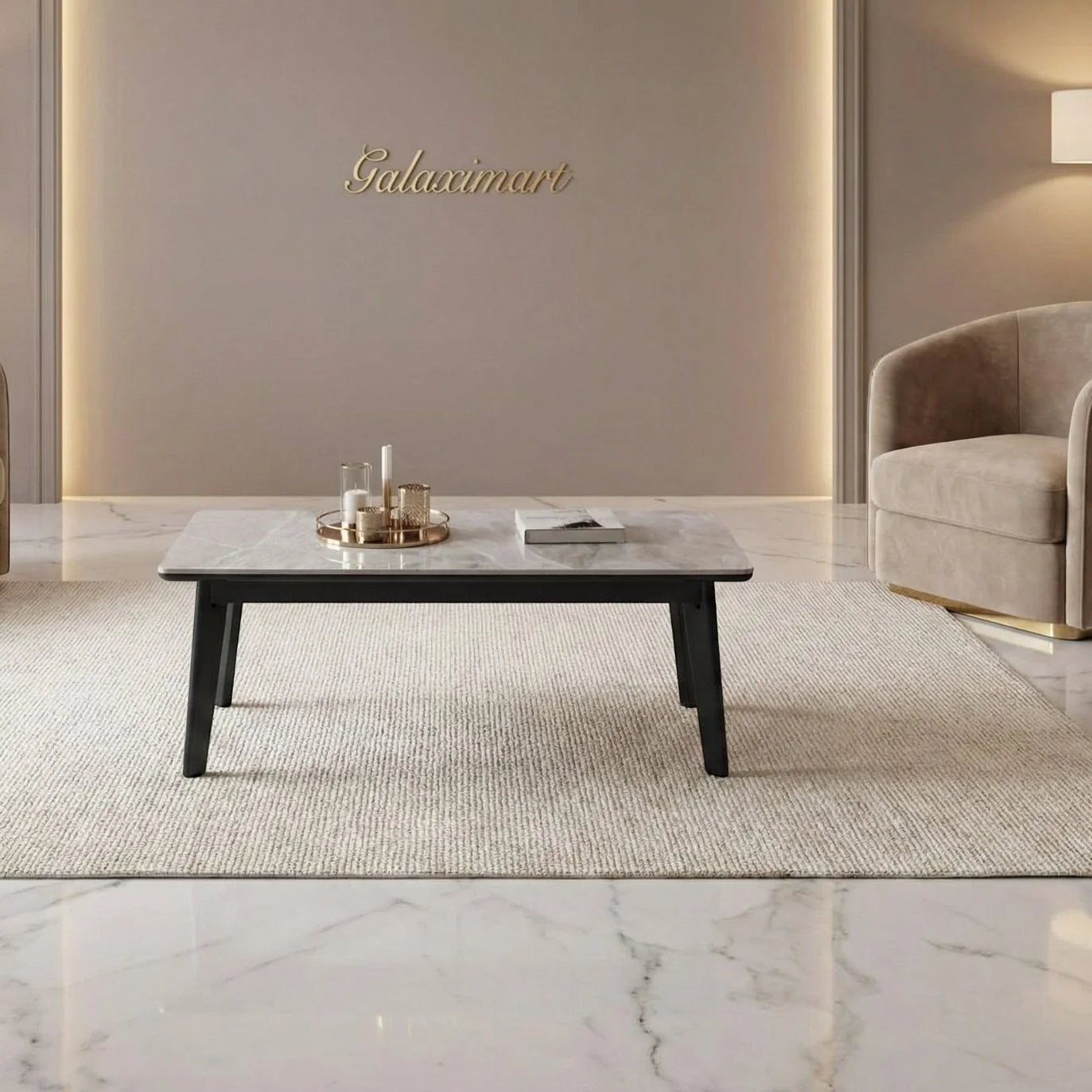 Arizona Cream/Black/Grey Ceramic Coffee Table