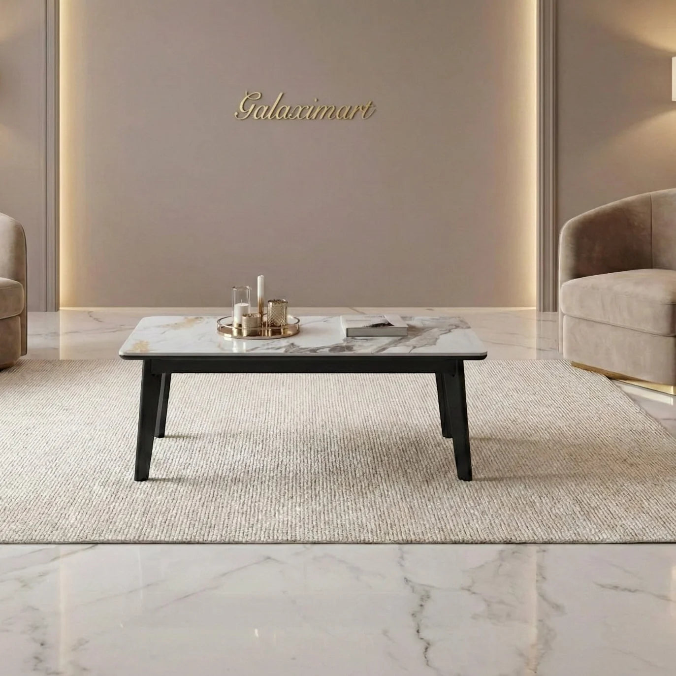 Arizona Cream/Black/Grey Ceramic Coffee Table