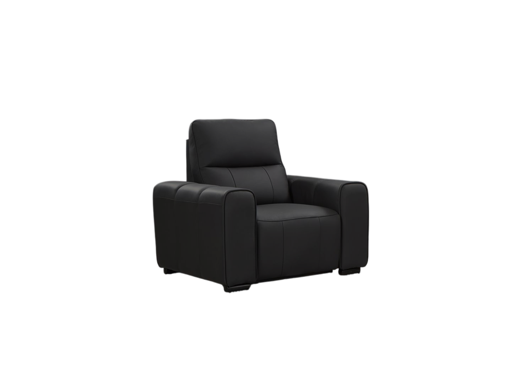 Bellagio Genuine Leather Electric Recliner Sofa Black Armchair