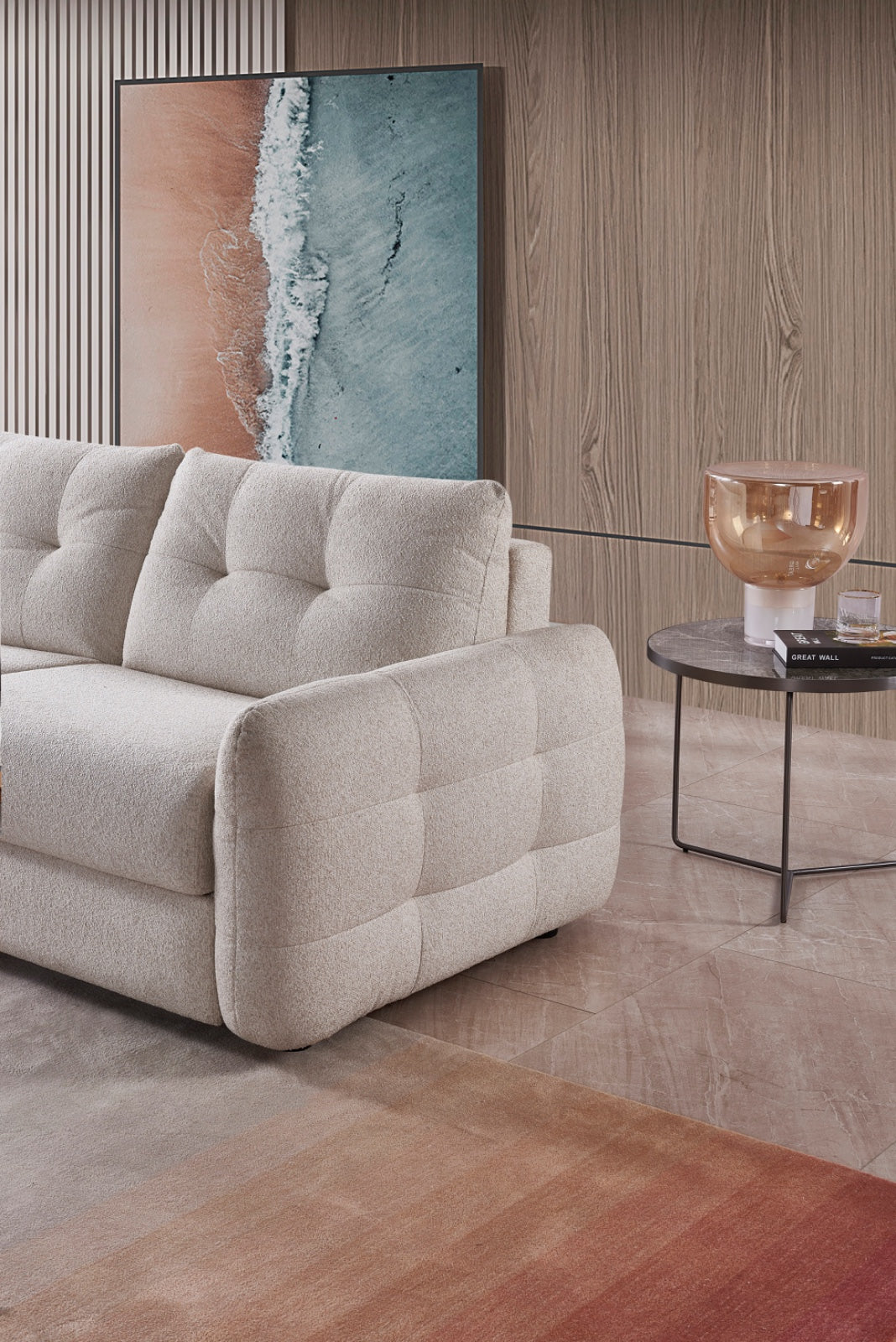 Athens Beige 3-Seater Sofa Bed