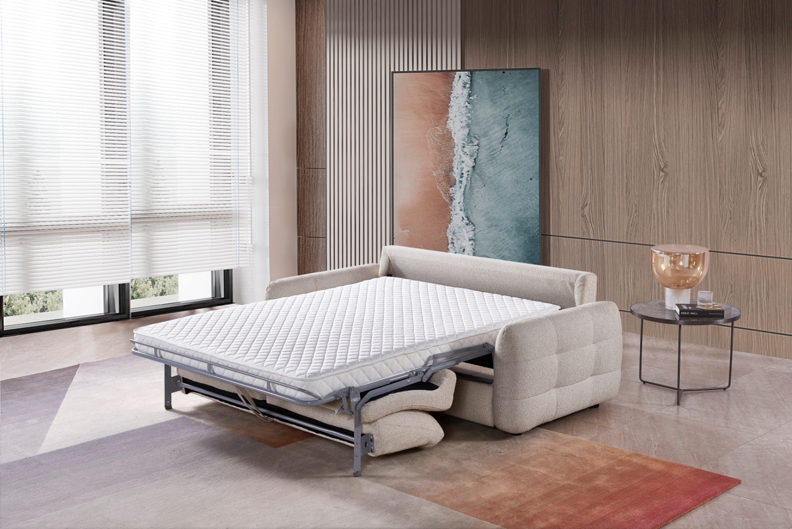 Athens Grey 3-Seater Sofa Bed