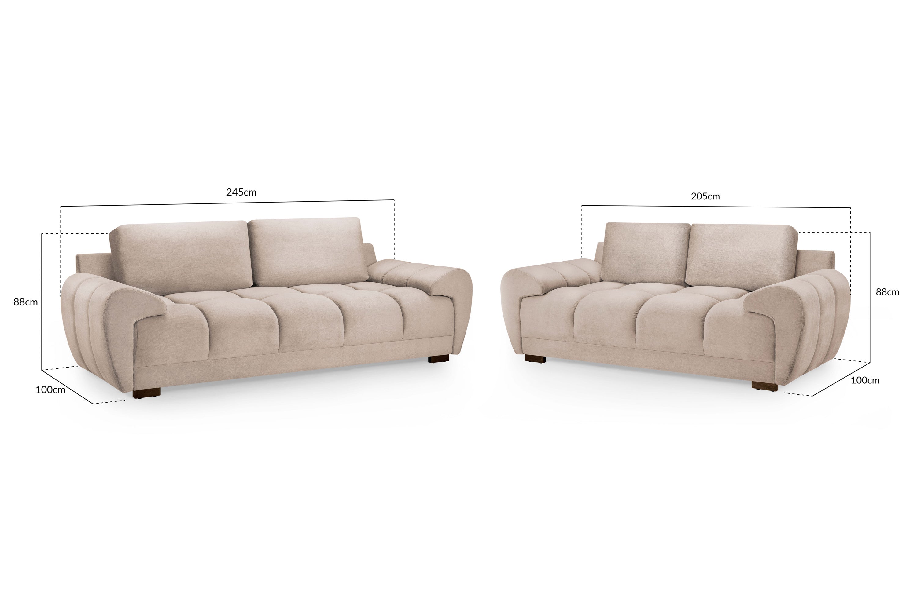 Azzuro Mocha 3+2 Velvet Sofa Set