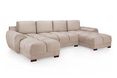 Azzuro Mocha Velvet U-Shape Corner Sofa