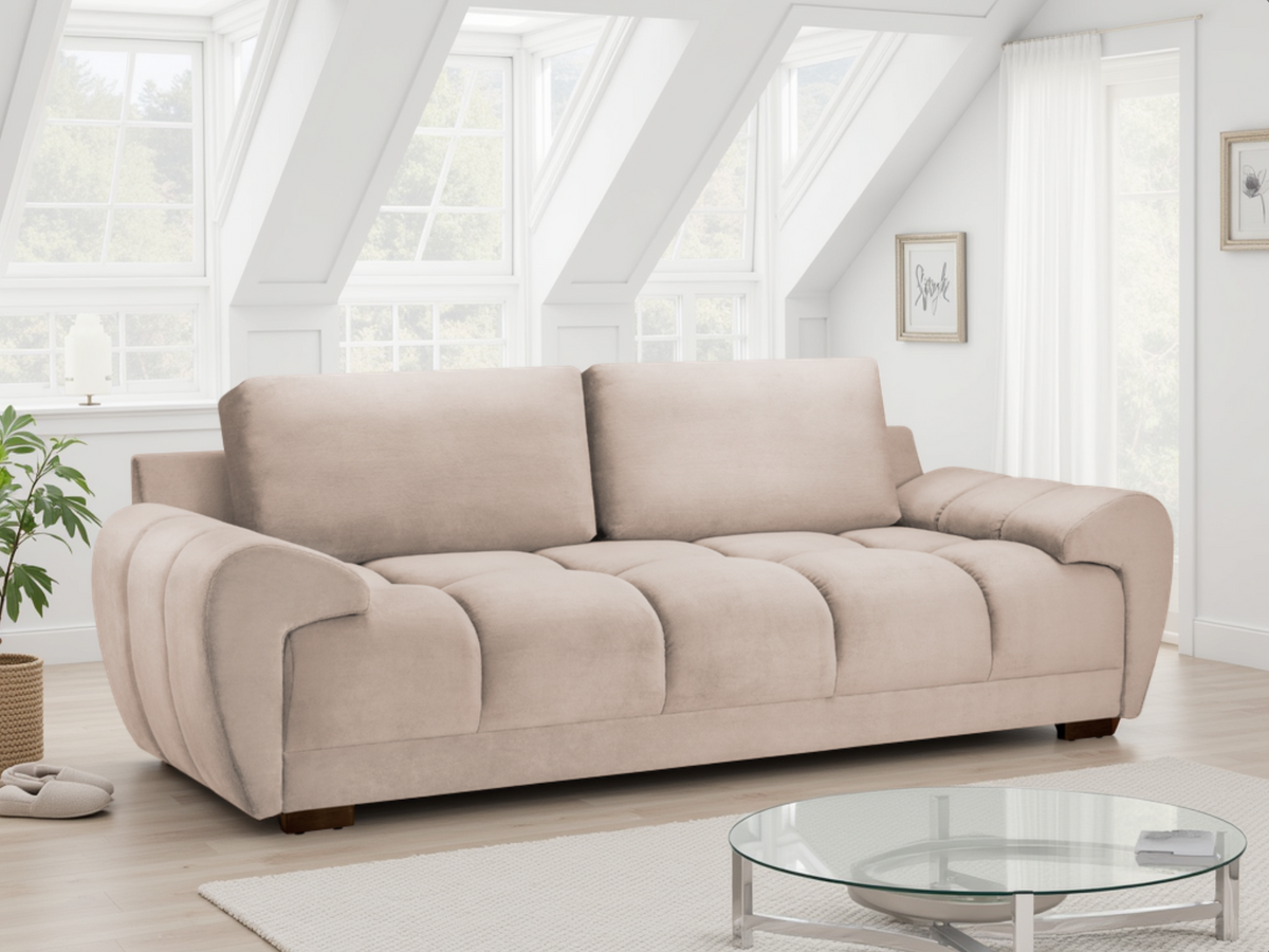 Azzuro Mocha Velvet 2 & 3 Seater Sofa Bed