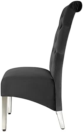 Arianna Marble & Chrome Dining Table with Lucy Slim Quilted Lion Knocker Velvet Dining Chairs – Luxury Dining Set