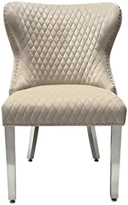 2 Valentino Lion Knocker Velvet Luxury Dining Chairs, Tufted button