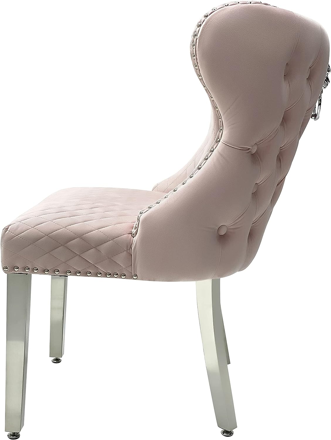 Arianna Marble Dining Table with Valentino Lion Knocker Velvet Dining Chairs