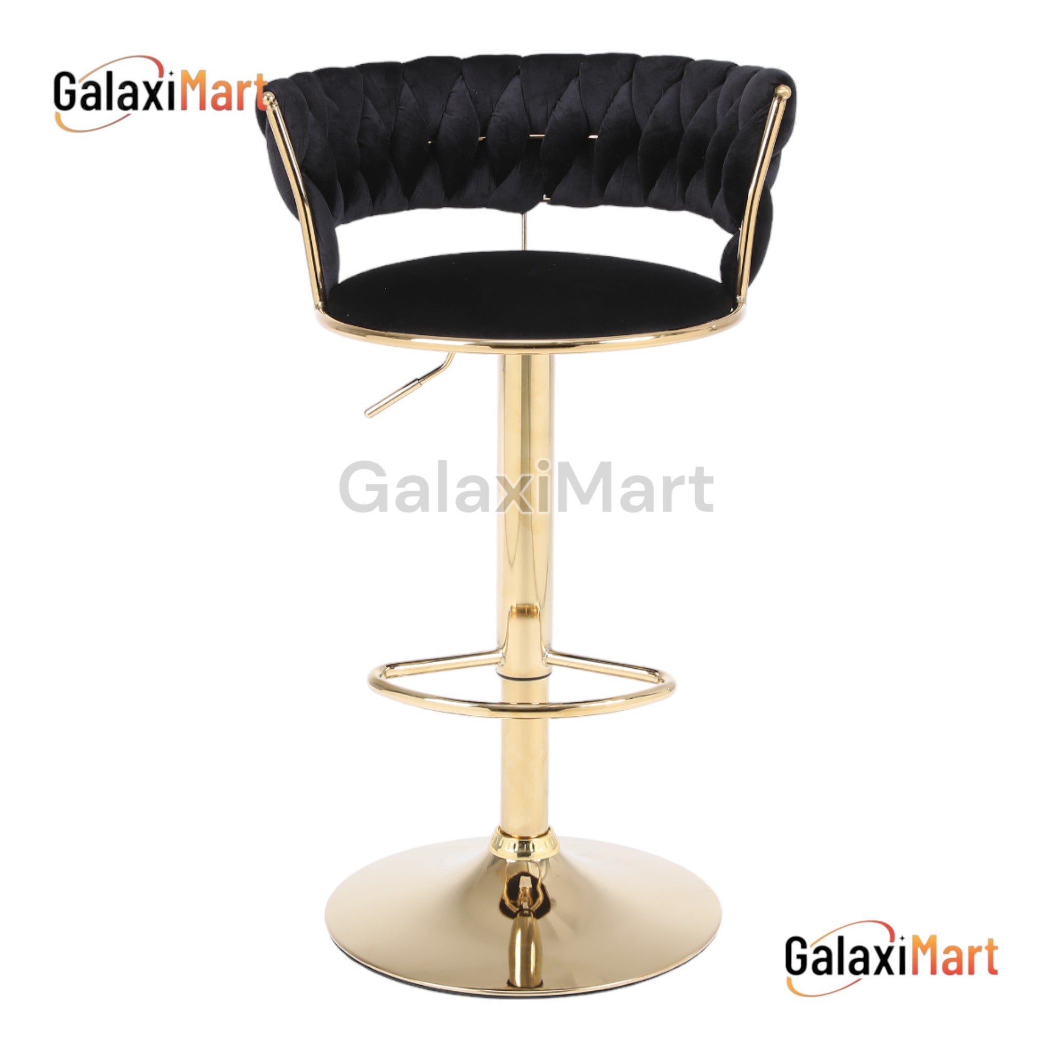 Camellia Luxury Velvet Bar Stools – Modern Quilted Bar Chairs with Gold Legs
