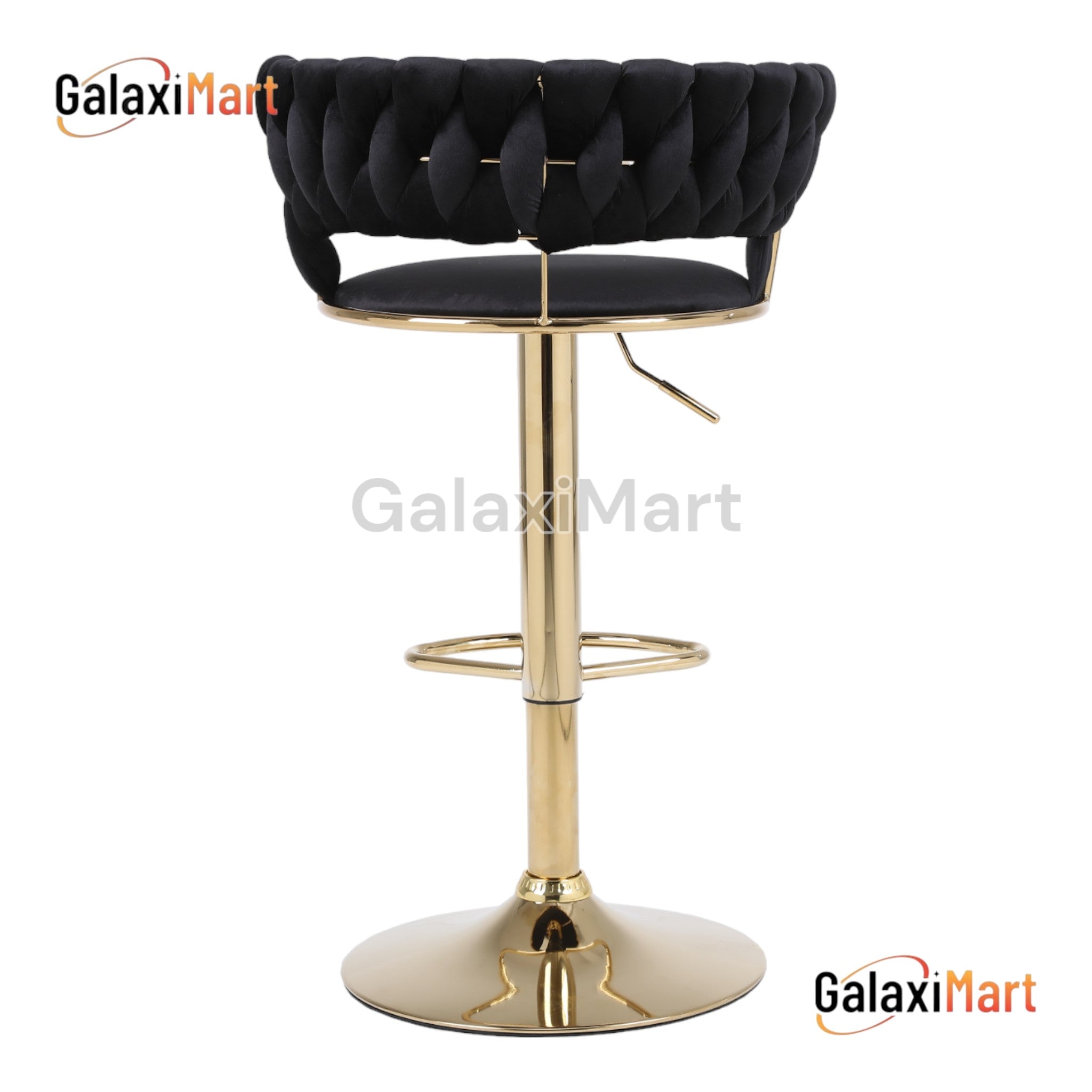 Camellia Luxury Velvet Bar Stools – Modern Quilted Bar Chairs with Gold Legs