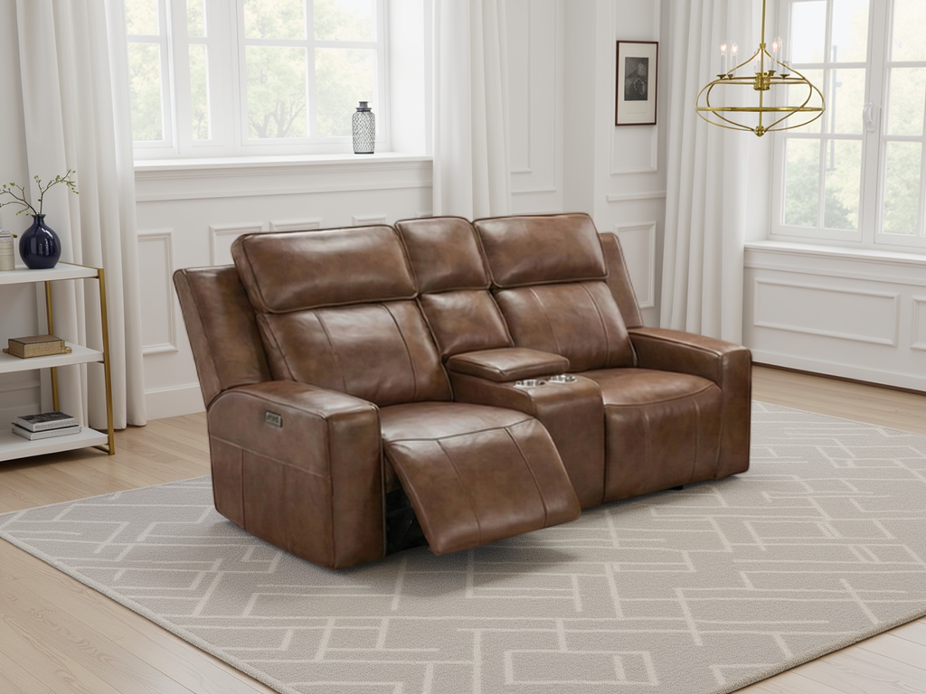 Barcelona Brown 2-Seater Electric Recliner Sofa