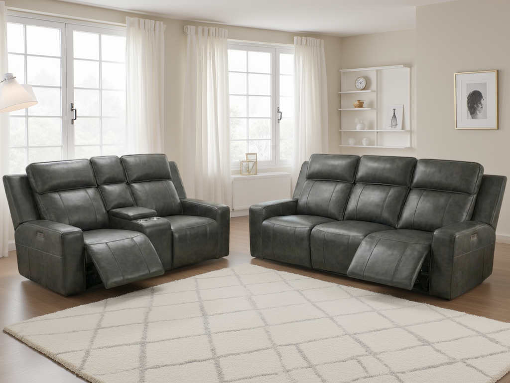Barcelona Grey 3-Seater Electric Recliner Sofa