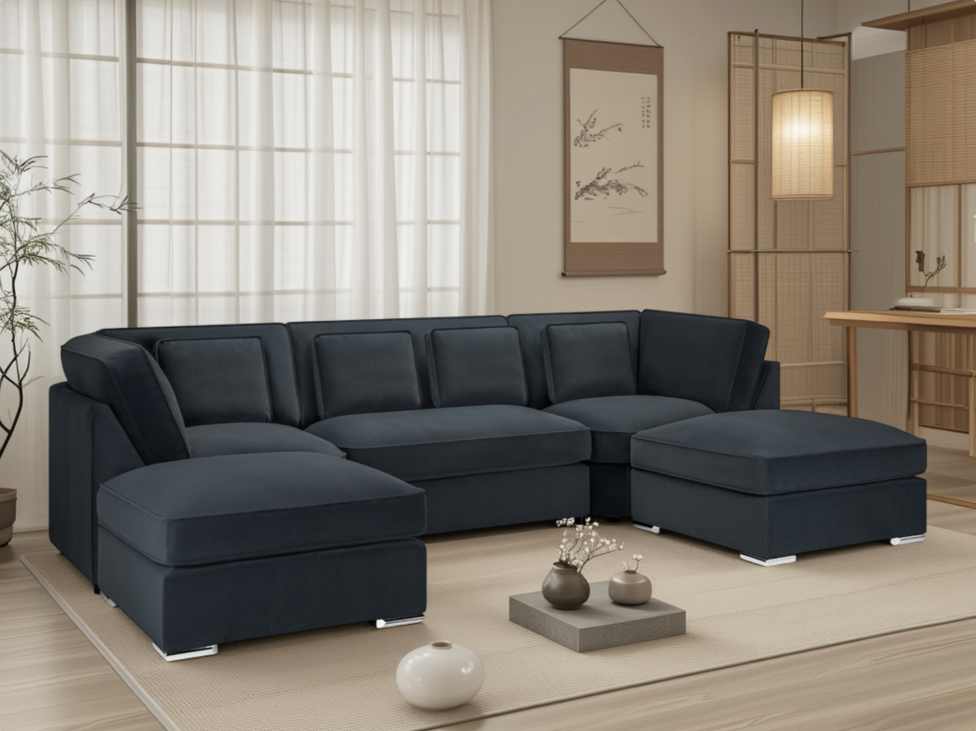 Belgravia Slate U-Shape Corner Sofa