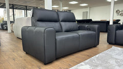 Bellagio Genuine Leather Electric Recliner Sofa Black 2 and 3 Seater