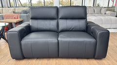 Bellagio Genuine Leather Electric Recliner Sofa Black 2 and 3 Seater