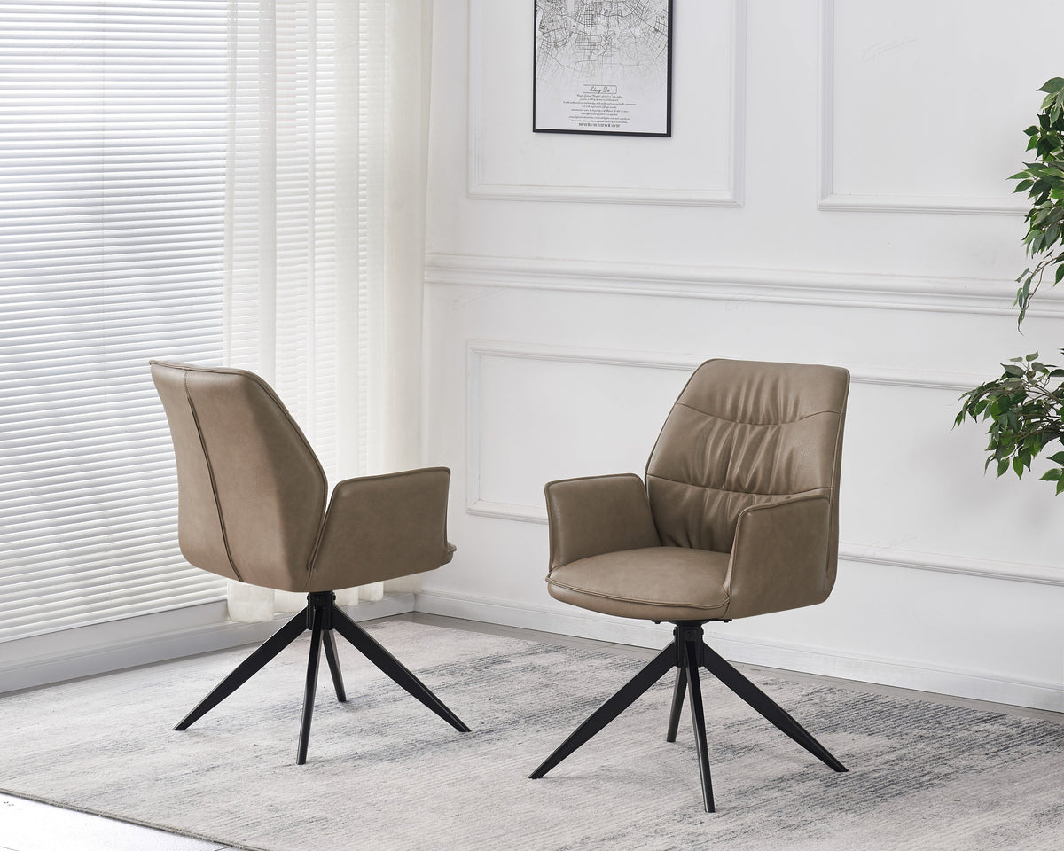 Berlish Taupe PU Dining Chairs – Set of 2, 4, 6, 8 or 10