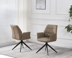 Berlish Taupe PU Dining Chairs – Set of 2, 4, 6, 8 or 10