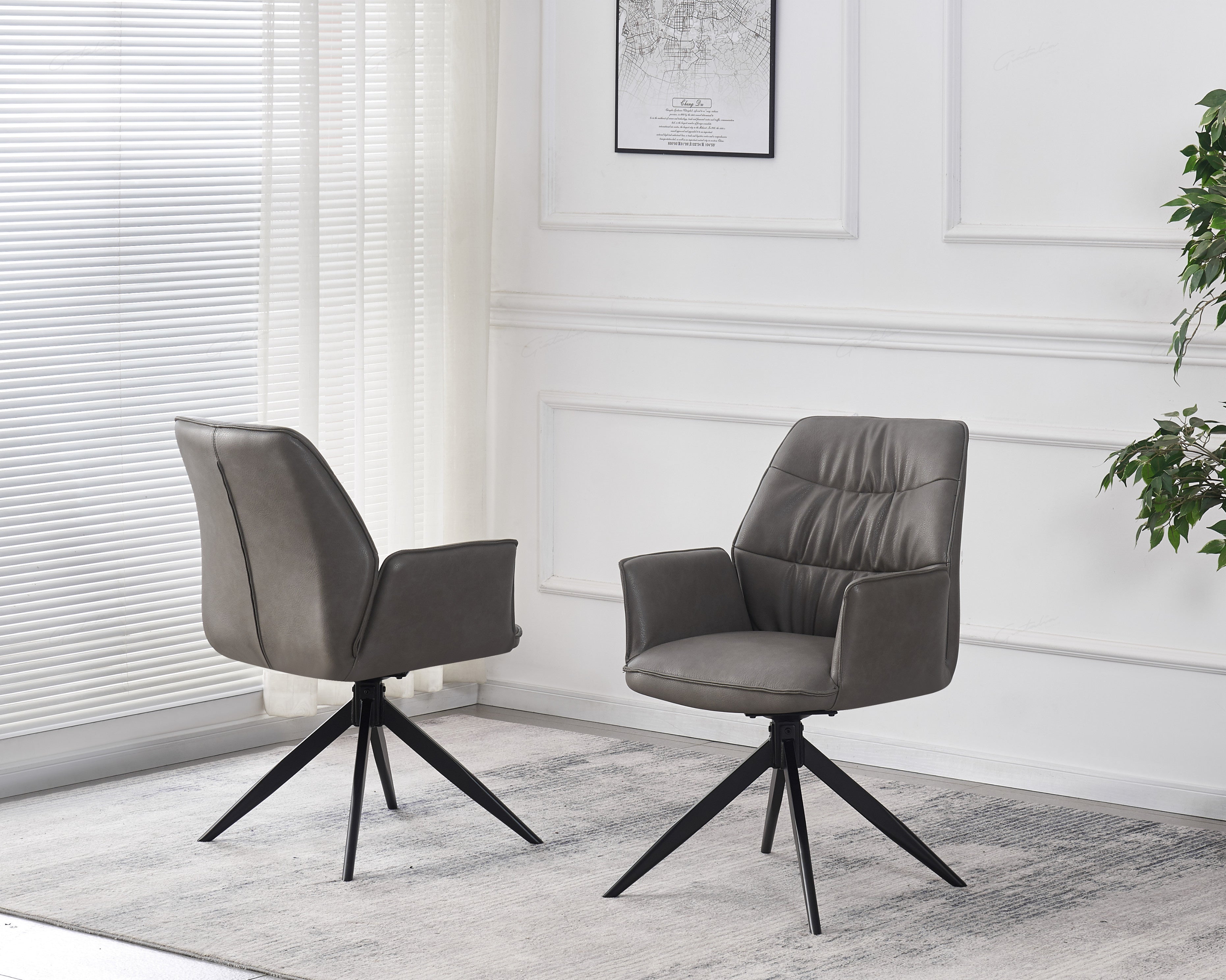 Berlish Storm Grey PU Dining Chair