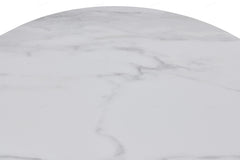 Bianca 200cm Oval Beech & White Ceramic Marble Dining Table