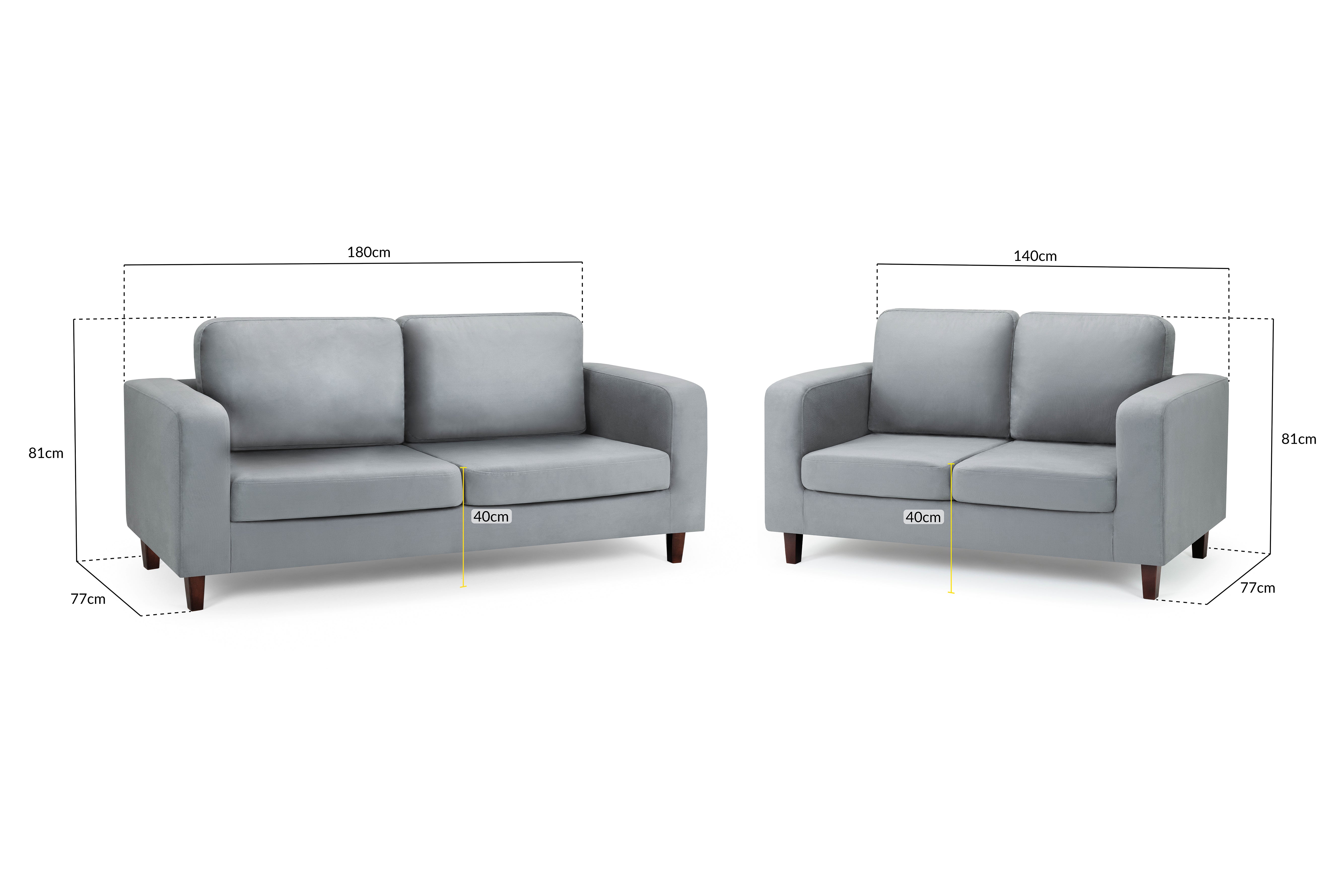 Box Grey 3+2 Fabric Sofa Set