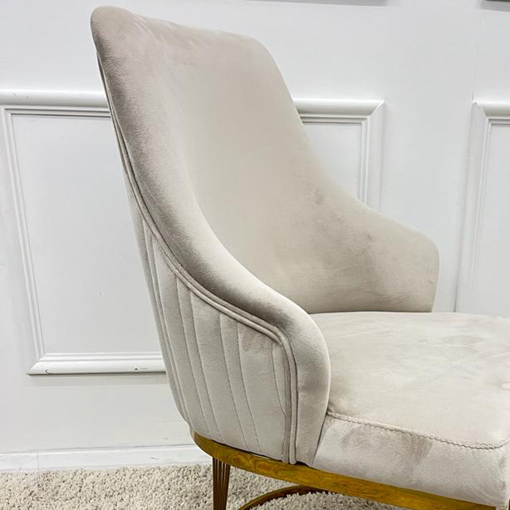 Chelmsford Velvet Dining Chair-Chrome Legs
