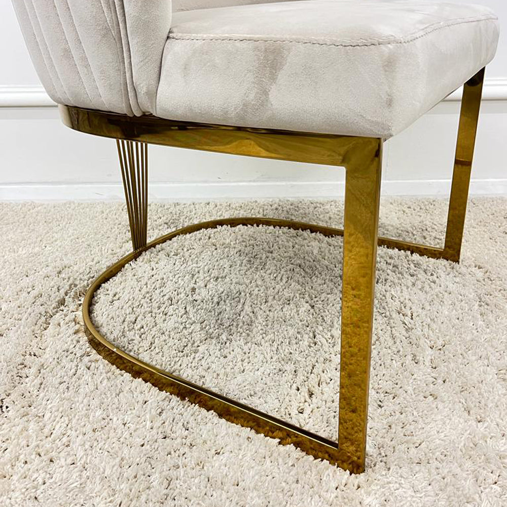 Chelmsford Velvet Dining Chair-Chrome Legs