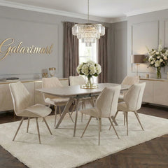 Cambridge Beige/Grey Extending Dining Table & Chairs Set