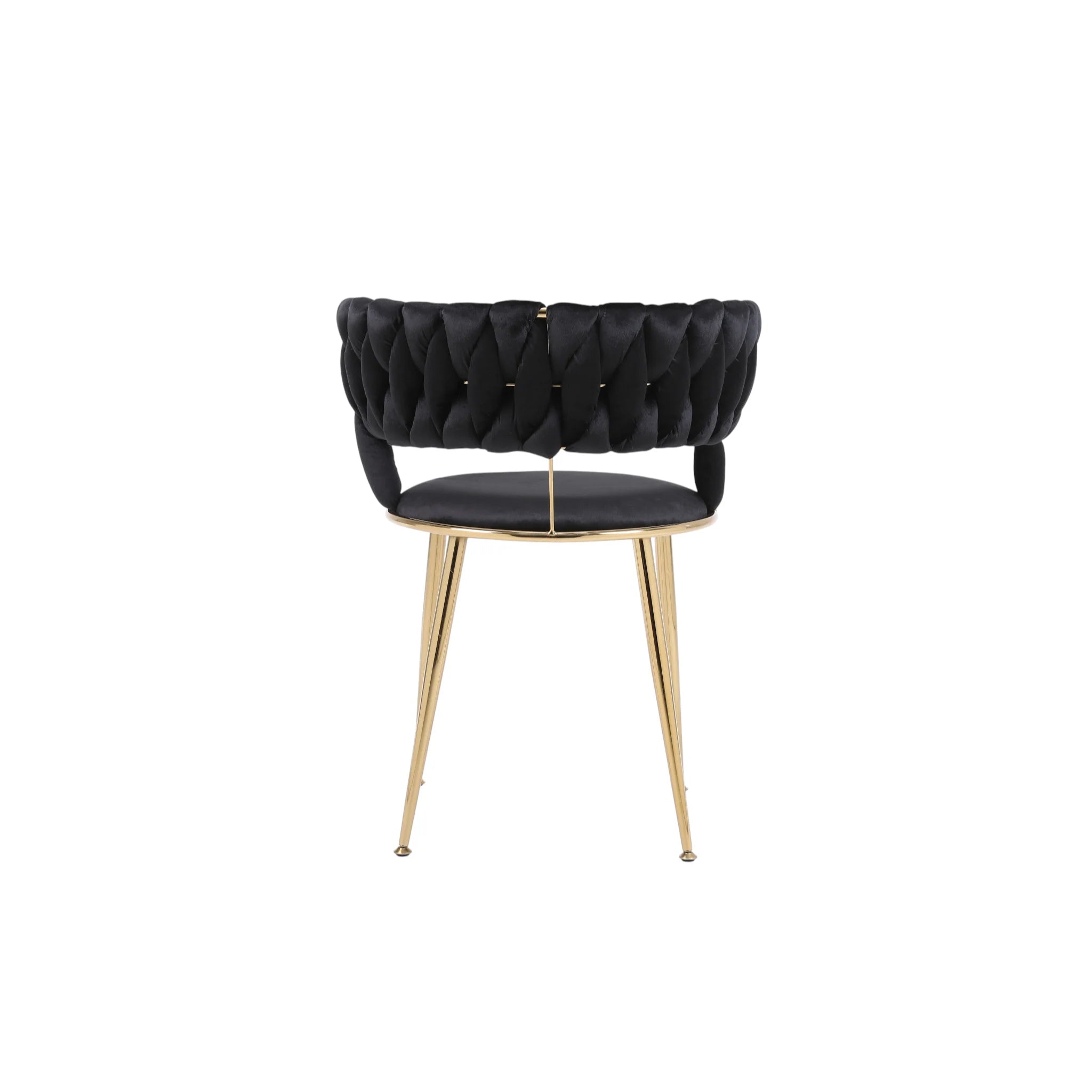 Camellia Black/Cream Luxury Velvet Dining Chairs Gold Legs