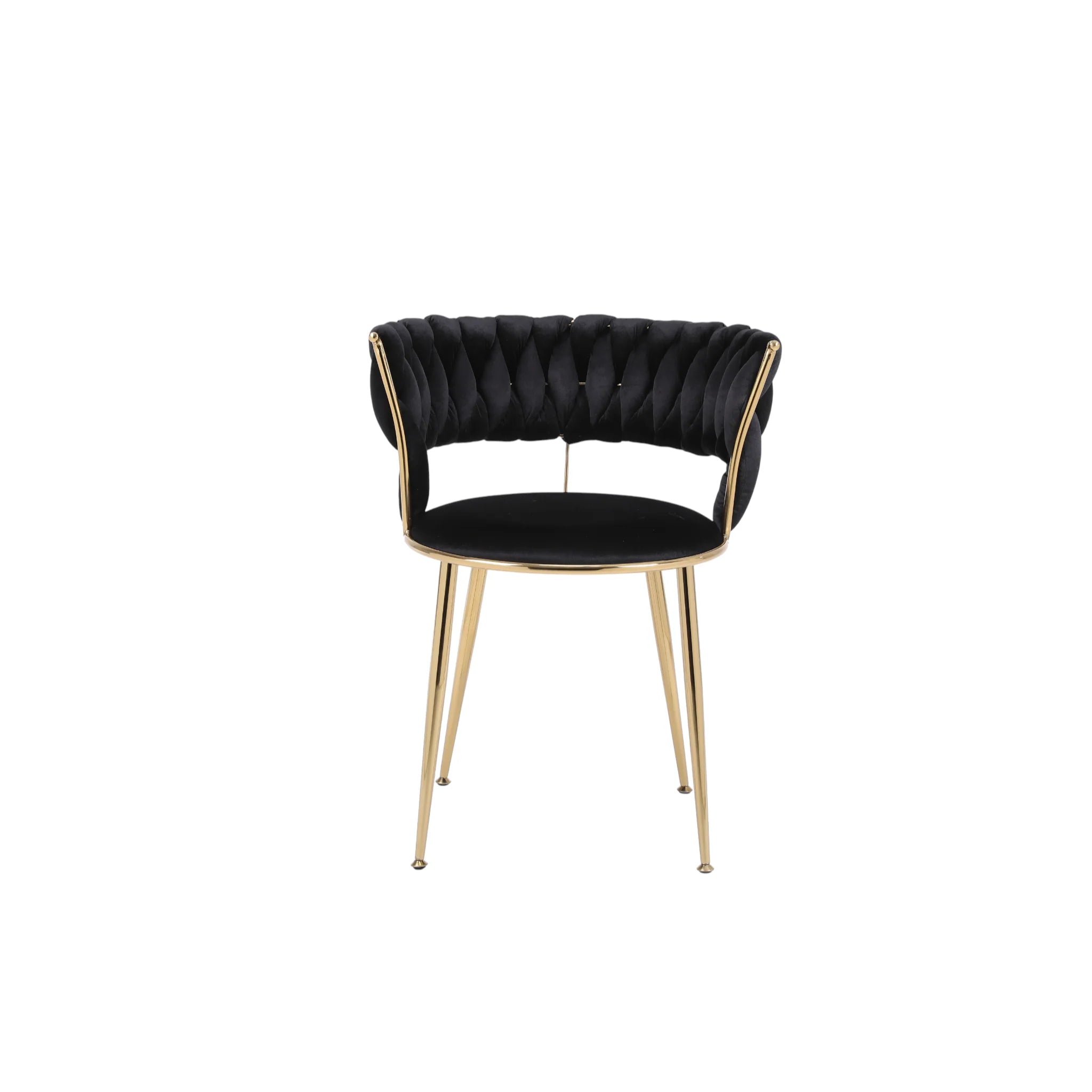 Camellia Black/Cream Luxury Velvet Dining Chairs Gold Legs