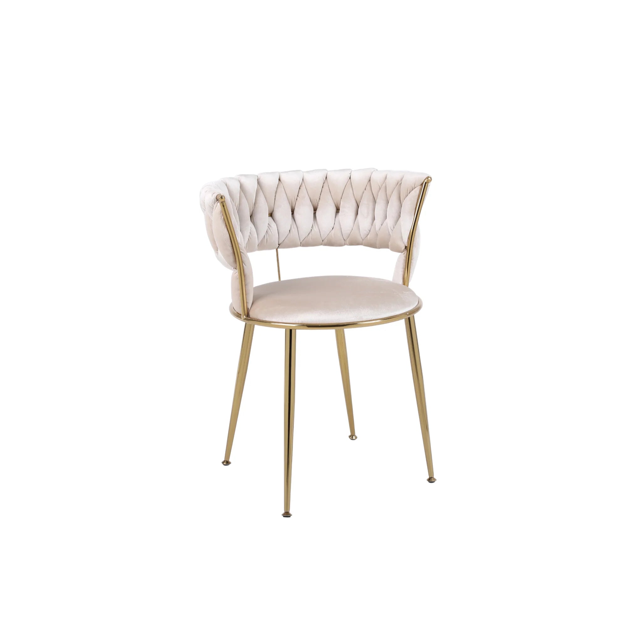 Camellia Black/Cream Luxury Velvet Dining Chairs Gold Legs