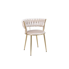 Camellia Black/Cream Luxury Velvet Dining Chairs Gold Legs
