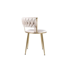 Camellia Black/Cream Luxury Velvet Dining Chairs Gold Legs