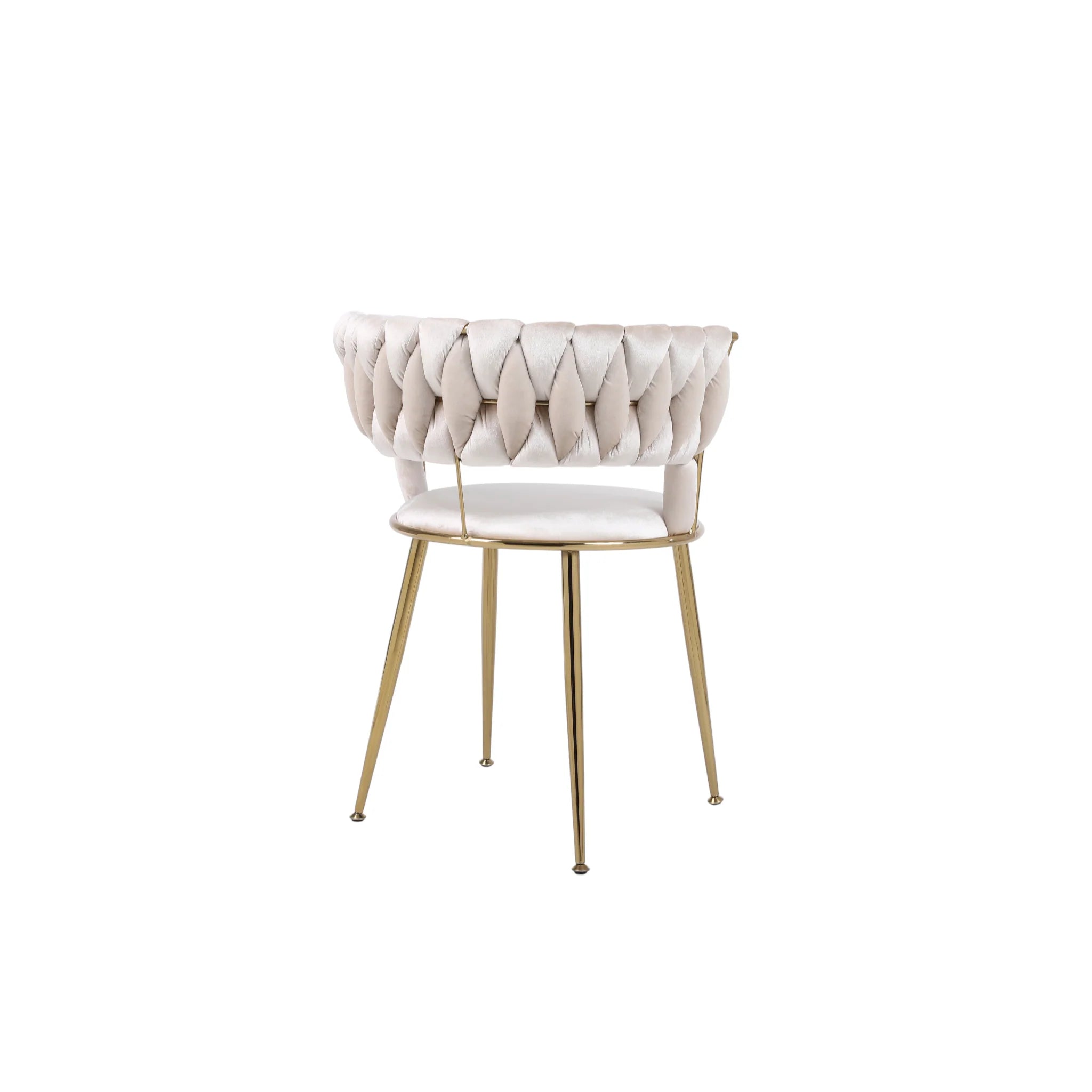 Camellia Black/Cream Luxury Velvet Dining Chairs Gold Legs