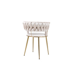 Camellia Black/Cream Luxury Velvet Dining Chairs Gold Legs