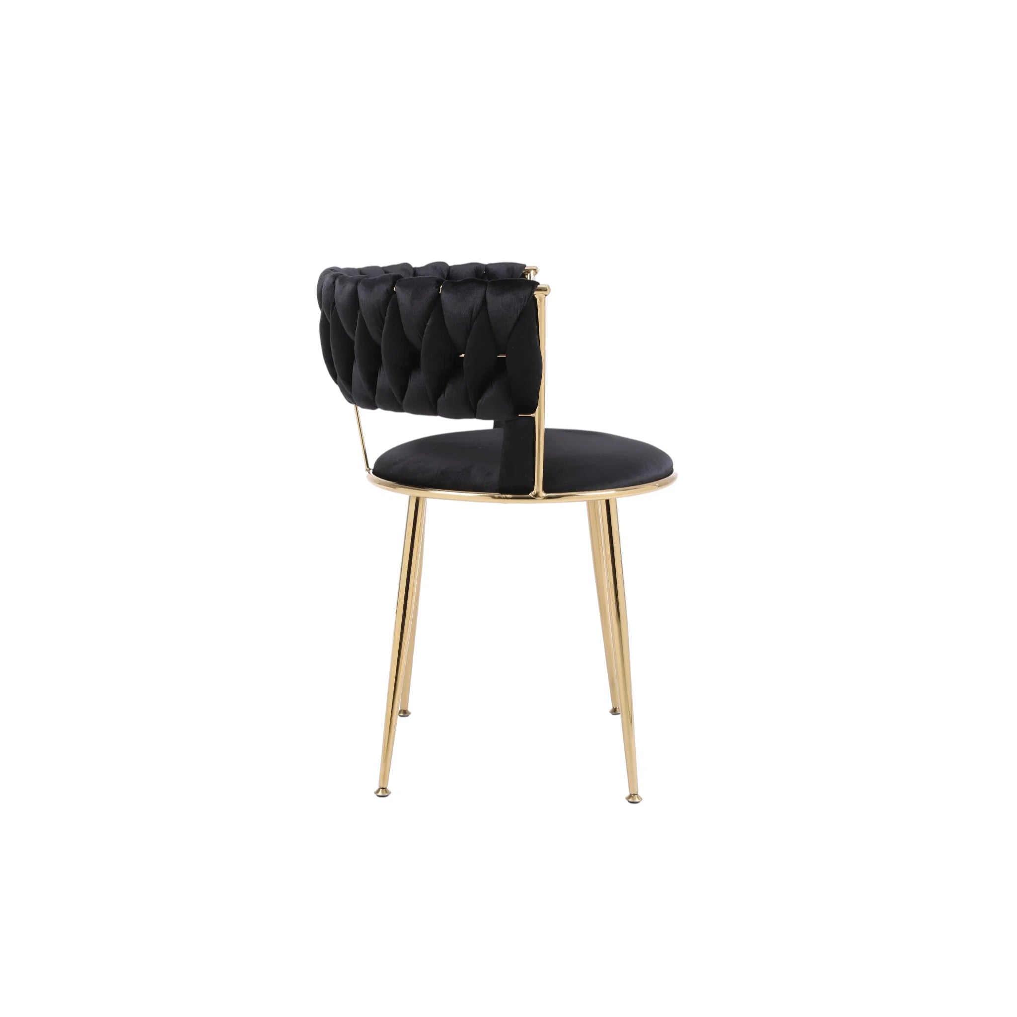 Camellia Black/Cream Luxury Velvet Dining Chairs Gold Legs