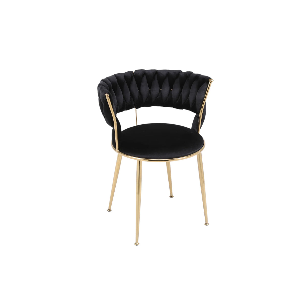 Camellia Black/Cream Luxury Velvet Dining Chairs Gold Legs