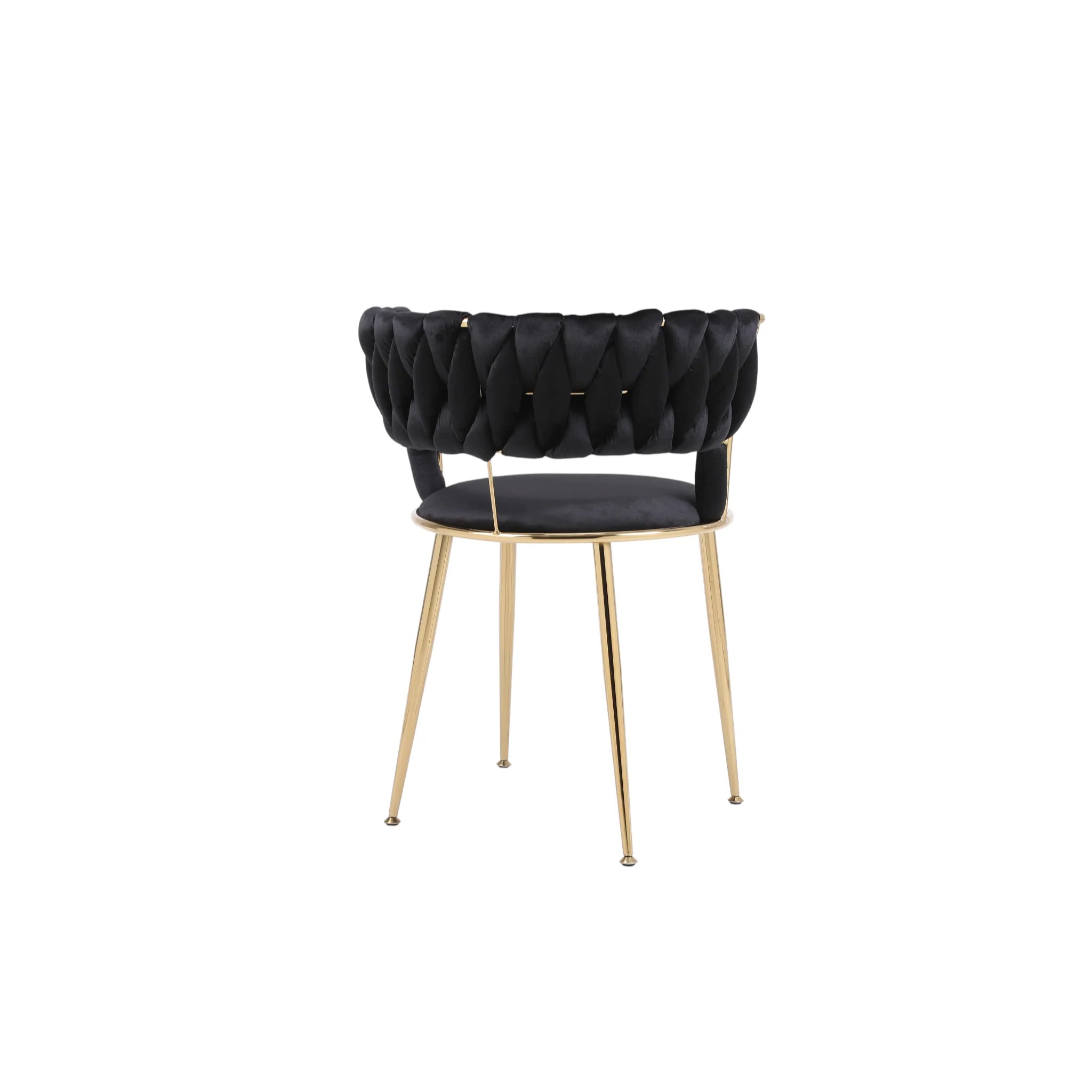 Camellia Black/Cream Luxury Velvet Dining Chairs Gold Legs
