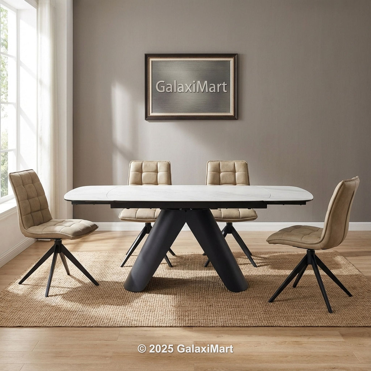 Cameo Extending Dining Table with Lima Dining Chairs Luxury Dining Set