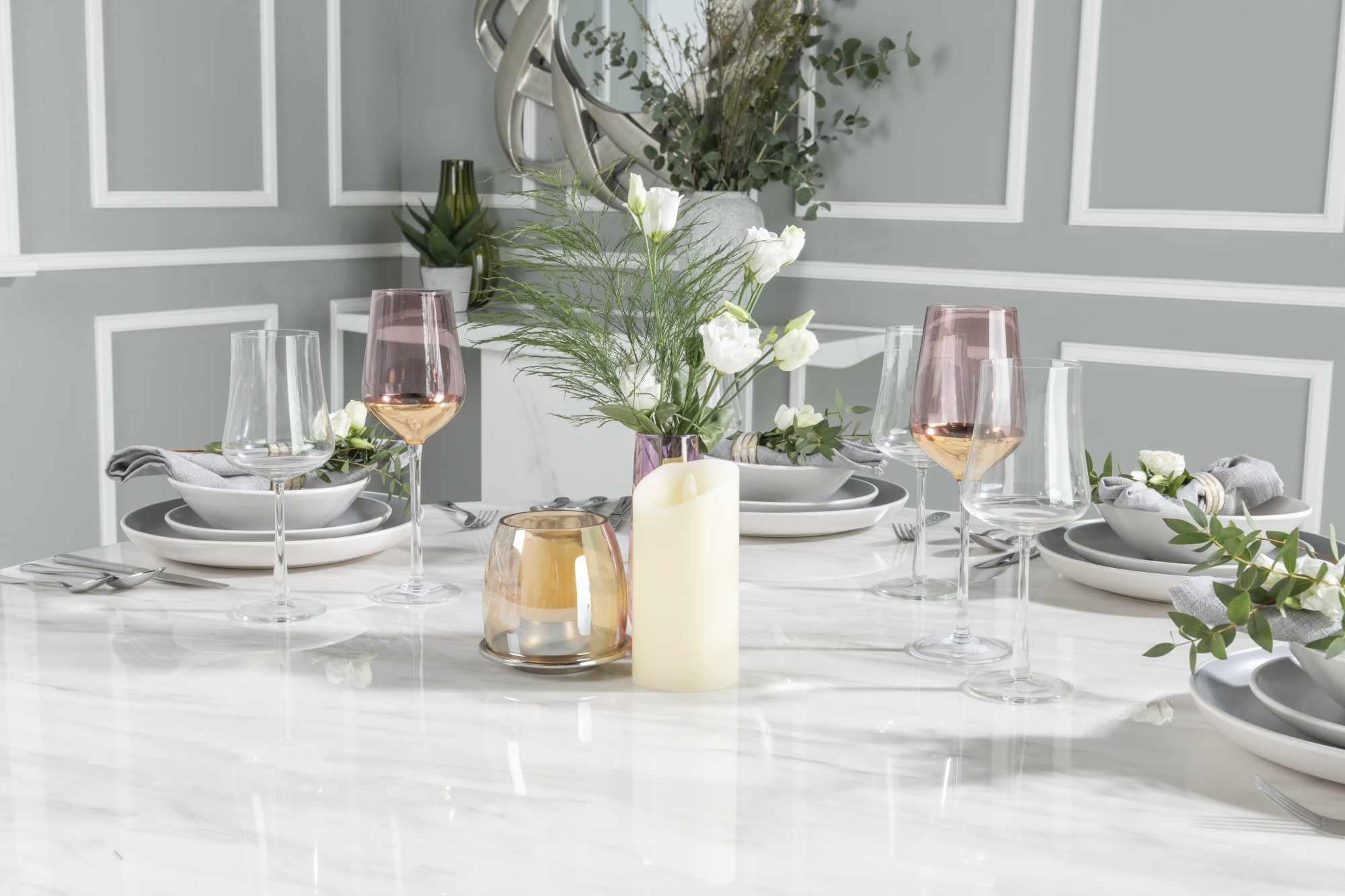 Cannes Luxury 130cm White Marble Round Dining Table