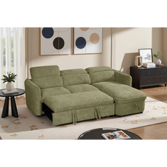 Capri Green L-Shape Corner Sofa Bed